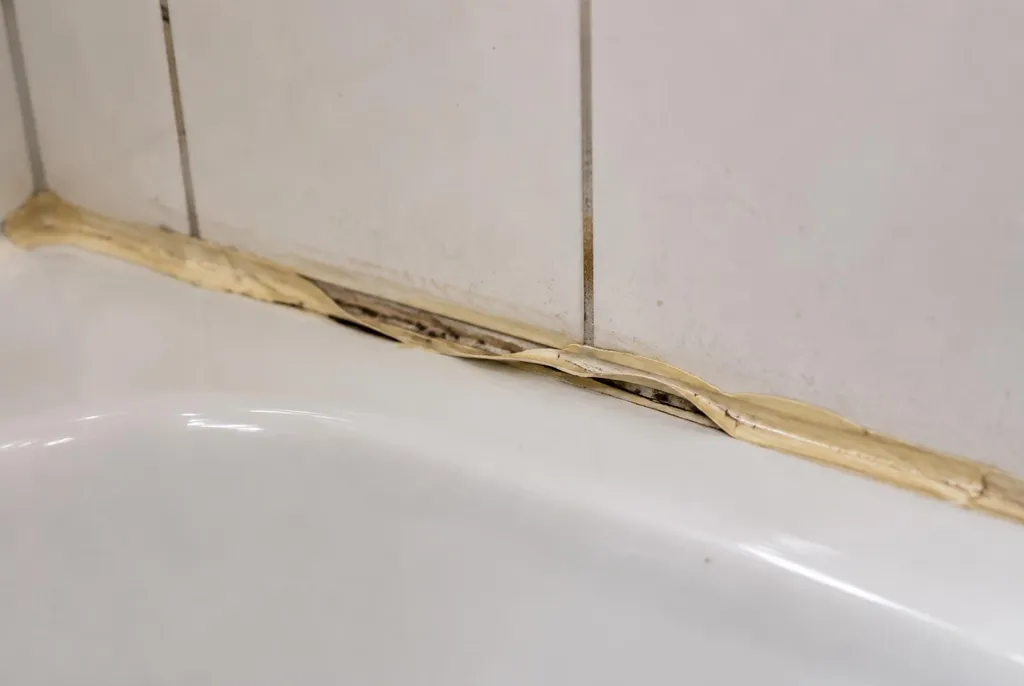 Kitbedrijf Katwijk – loslatende kit naast het bad